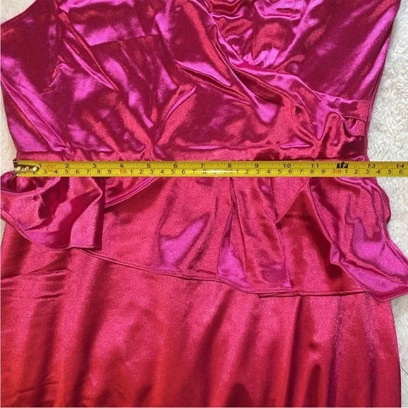 Lulus Flirtatious Energy Pink Satin One-Shoulder Bodycon Mini Dress - Picture 6 of 8